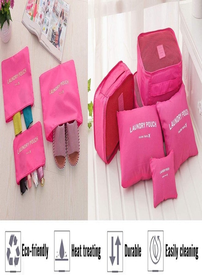 STARFLYER 6 Pcs Travel Oraganizer Packing cubes kit, Sapace Saver Multi use Bag for Men and Women, Clothes packing cubes for travel, Cupboard Oraganizer cubes (PINK) - Image 4